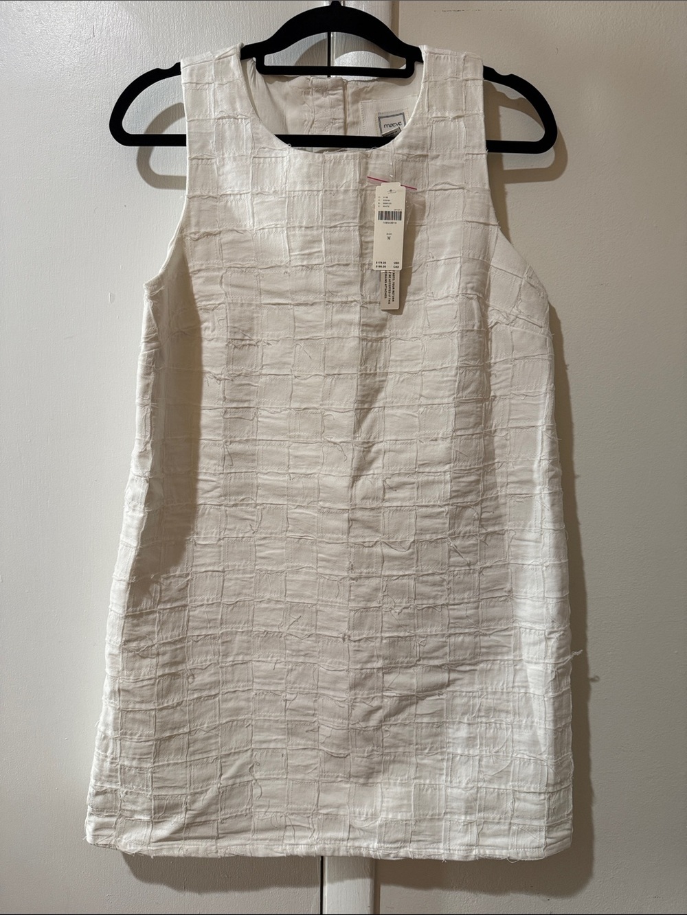 Maeve White Textured Sleeveless Shift Dress
